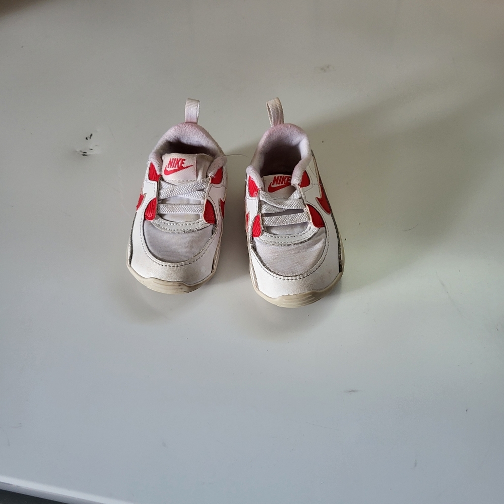 Nike Air Max 90 Crib CB Bootie 4C Shoes Red & White Sneakers CI0424-105